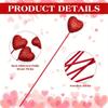 50 Pcs Glitter Foam Hearts Picks Valentine's Day Sparkly Foam Hearts Stems Wooden Glitter Heart Puffy Heart Picks for Valentine Flower Arrangements