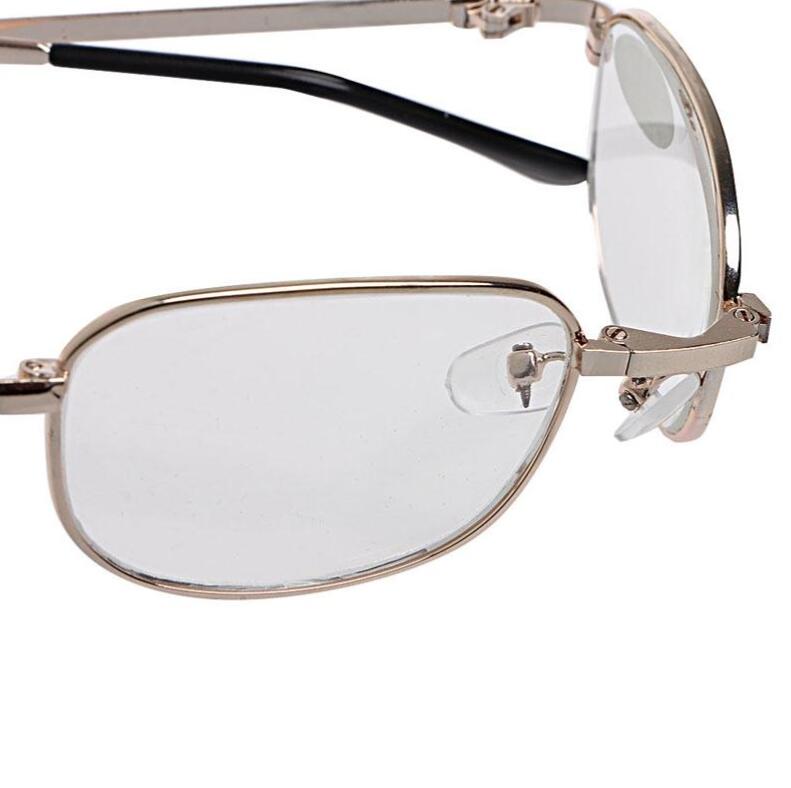 Складной металлический полнокадровый футляр для очков для чтения, очки от +1,00 до +4,00, 1 комплект