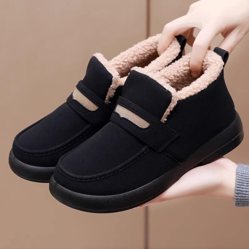 Winter New Fashion Comfort Cotton Shoes Women Ankle Boots Fur Warm Casual Non-Slip Mother Shoes Women Flats Shoes