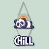 Decorative Wall Hanging Wooden Art Decoration Item for Home | Office | Living Room | Bedroom | (Panda (Chill))