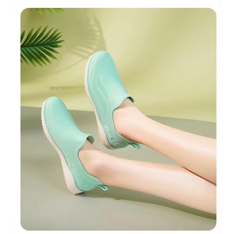 Женские модные летние нескользящие удобные короткие резиновые туфли на платформе