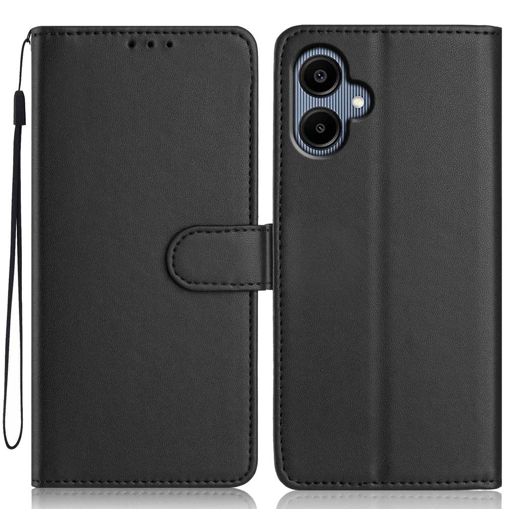 For Samsung Galaxy A07 4G/A06 4G/A06 5G Wallet Case with Strap/Multiple Card Slots Solid Color Leather Stand Phone Cover