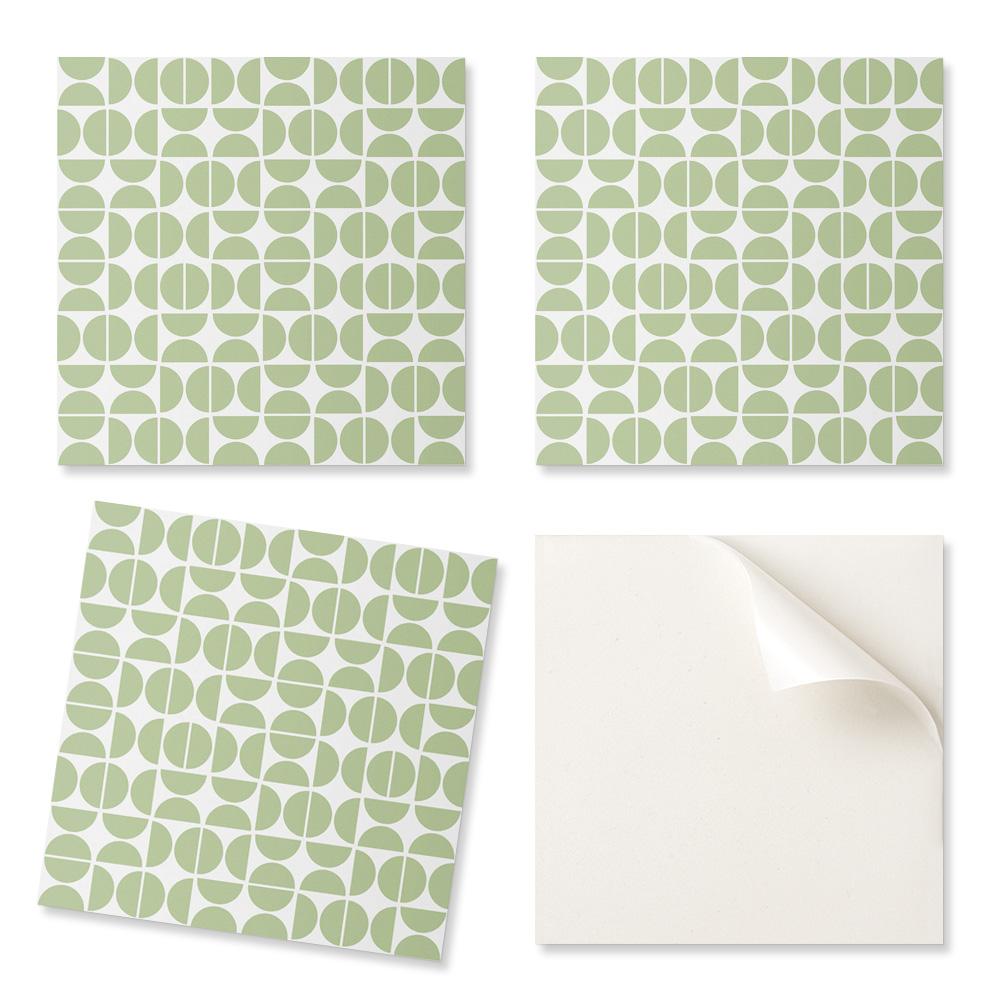 Pack of Self-Adhesive Vinyl Tiles Abstract Circle Pattern 9x30x30 cm