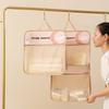 Travel Hanging Clothes Bag, Underwear And Socks Storage Bag, Dormitory Door Hanging Storage Organizer, Double-Layer Hanging Bag in Apricot Pink