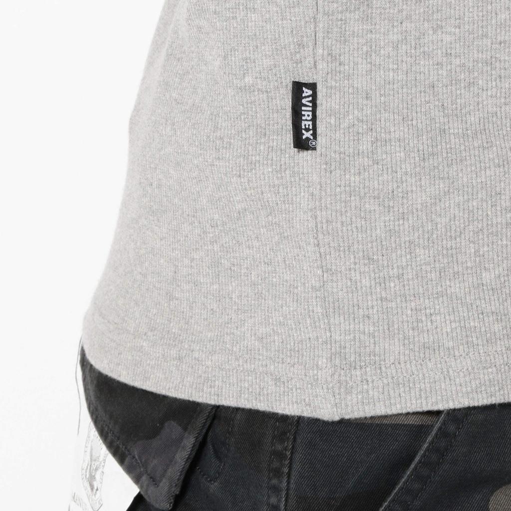 Long T Daily Crew Neck Rib TEE DAILY RIB CREWNECK TEE 6153481 [Avirex] (Antibacterial) (Odor Resistant) Men's