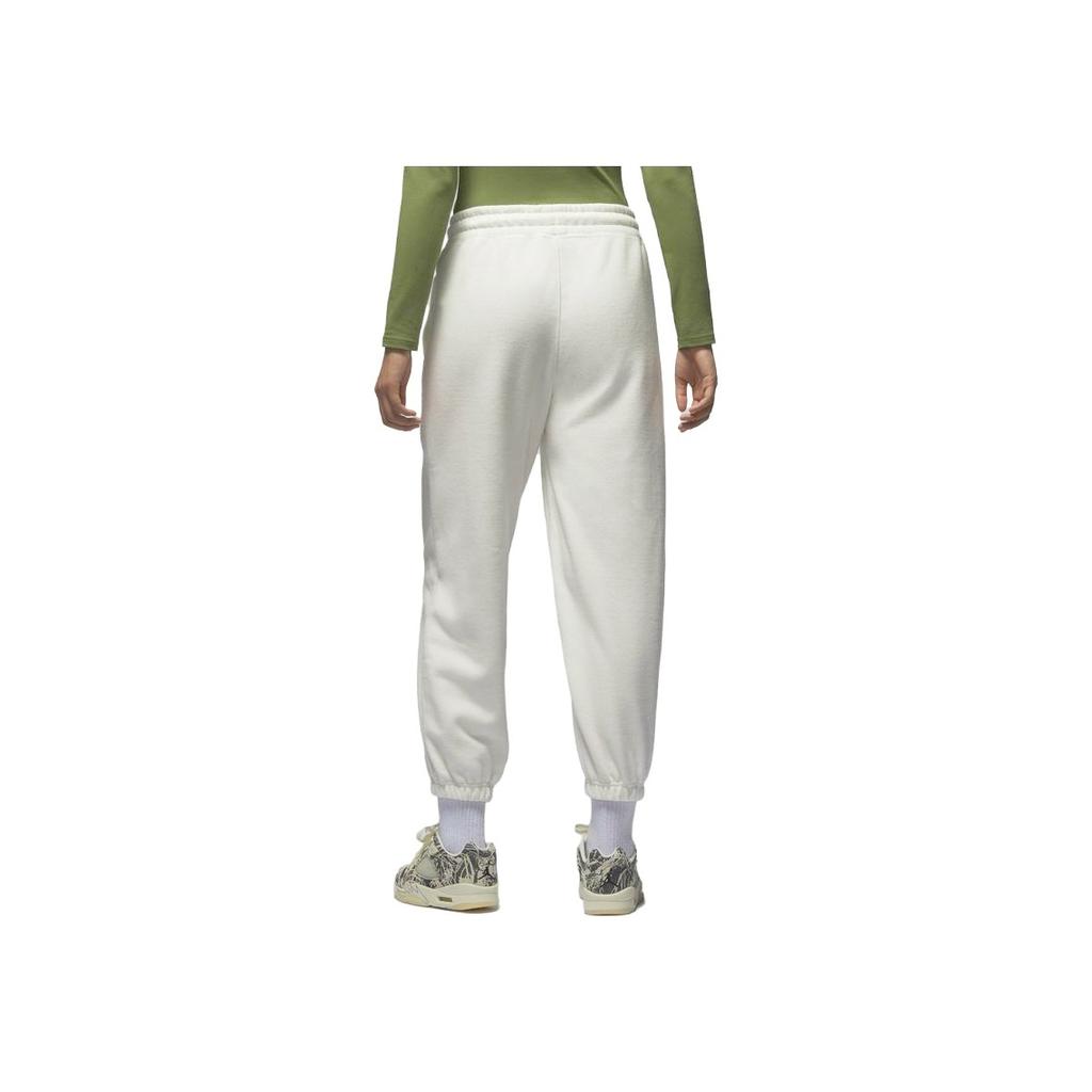 Jordan Solid Color Drawstring Jogger Sweatpants With Fleece Lining Women Bottoms Sail-White FD7235-133