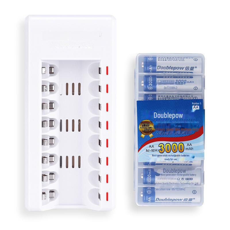 Rechargeable Battery Charger Set: Includes 8 AA 1.2V 3000mAh Batteries for Toy Microphones