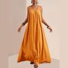 Womens Casual Spaghetti Straps Sleeveless Maxi Long Dress Summer Solid Color Beach Oversized Loose Flared Swing Dresses