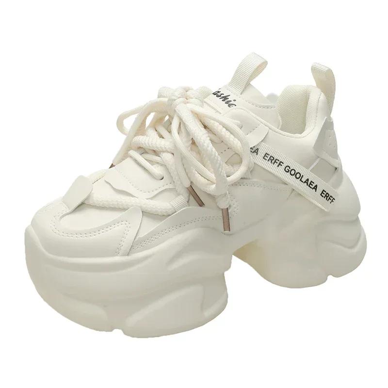 Fashion 7.5CM Thick Sole Women Non-slip Walking Sneakers New Autumn Women High Platform Outdoor Sport Sneakers Trainers Chunky Dad Shoes