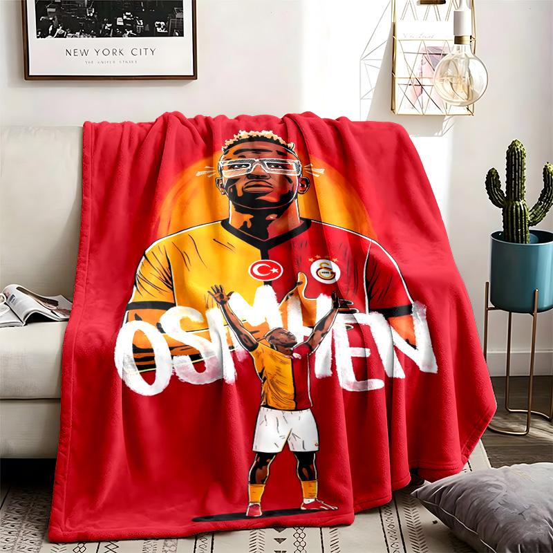 Galatasaray Sportif Club Theme Personalized Outdoor Flannel Blankets Soft And Suitable For All Seasons Perfect For Sofas Beds And Camping