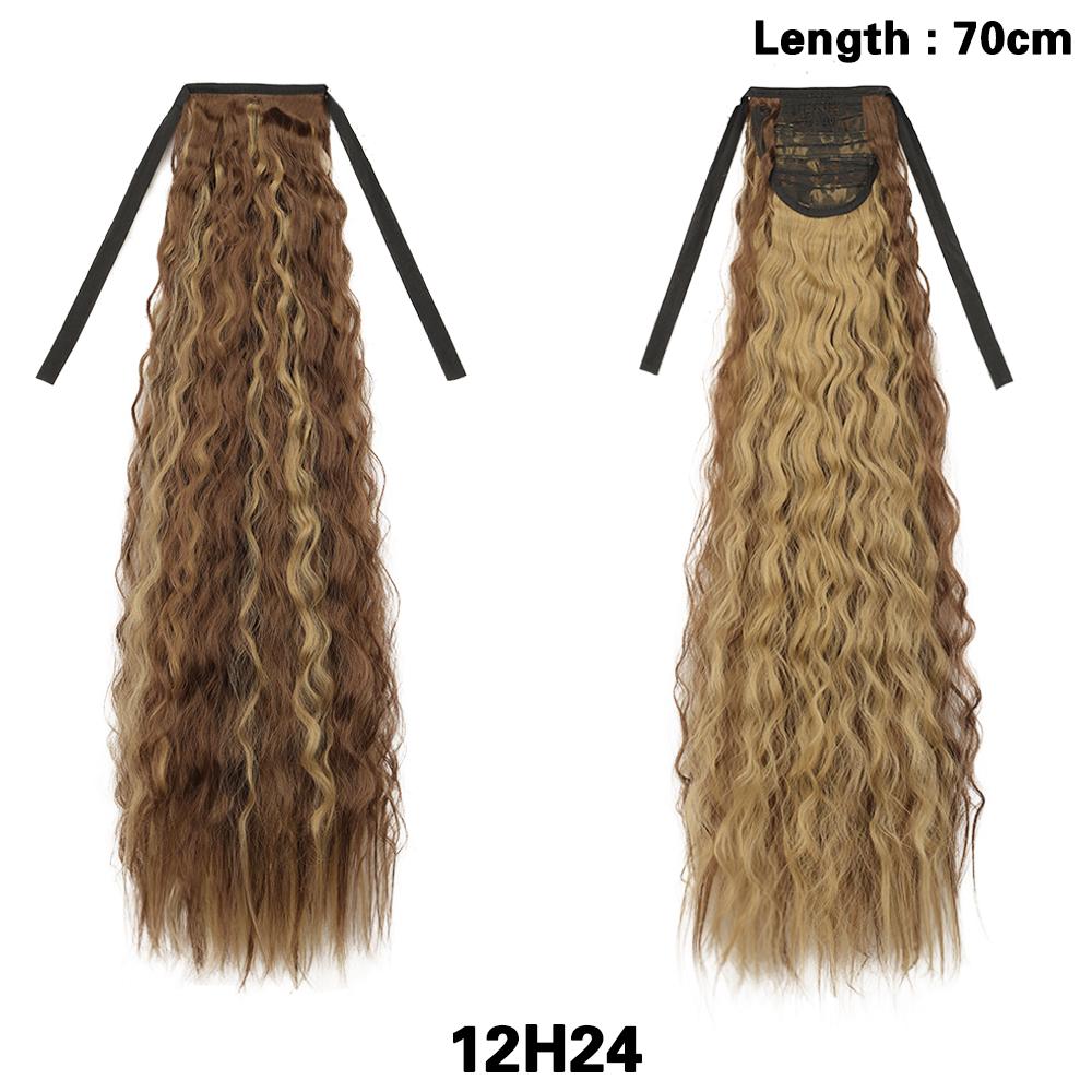 LISI HAIR Синтетическая кукуруза вьющиеся двойной ремень хвостик расширение обертывание вокруг длинные вьющиеся волнистые хвостики шиньон для женщин носить