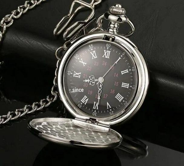 Карманные часы из вольфрамовой стали в антикварном стиле с арабскими цифрами, полированный откидной дизайн, доступны в 4 цветах