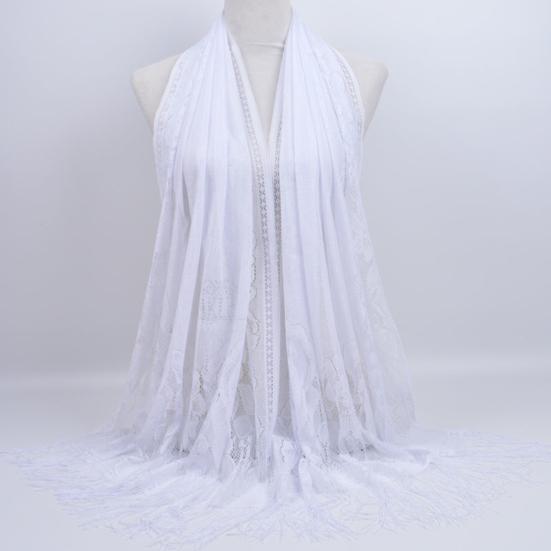 Women Chiffon Prayer Shawl Solid Color Versatile Turban Beach Towel Scarf Breathable Fabric Beach Towel Shawl