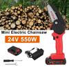 24V Mini Electric Chainsaw Portable Cordless Chainsaw Wood Cutters for Woodworking Garden Tools Rechargeable Battery Chain Saws