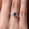 Natural Red Garnet Round Gemstone Ring, Handmade Ring, Stacking Ring, Gift For Her, Statement Ring, Silver Jewelry, 925 Sterling Silver