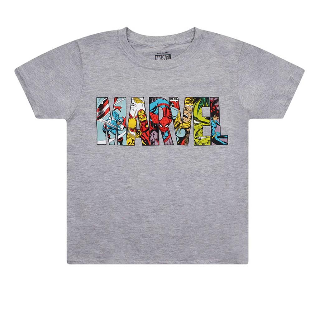 Marvel Childrens Boys Characters Logo T-Shirt