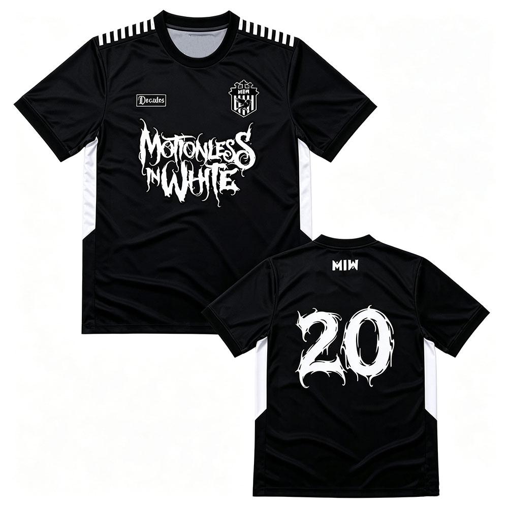 Motionless in White The Sweat and Blood Tour 2026 Soccer Jersey O-neck Summer Short Sleeve Loose Football Tees Men Women Tshirts