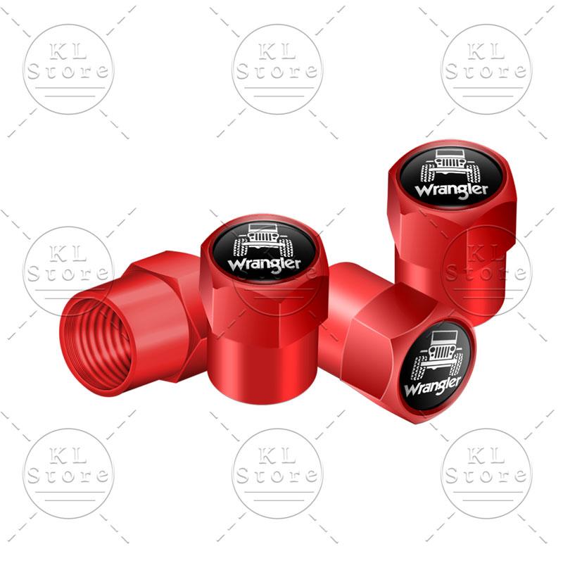 4Pcs Auto Exterior Logo Metal Wheel Tire Valve Caps Stem Case Dust Covers For Jeep Wrangler JK JL TJ Renegade Liberty Patriot ANS1