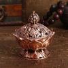 Vintage Backflow Smoke Incense Burner Stick Cone Holder Home Decoration Hot (Red Bronze)