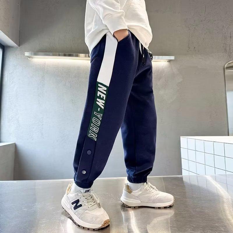 Брюки для мальчиков весна-лето-осень Брюки для детей и подростков Тонкие детские спортивные прямые брюки Модные брюки с тремя полосками Модные