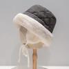 Plush Cycling Bucket Hat Winter Thicken Anti-Cold Ear Protection Fisherman Hats Snow Outdoor Warm Lacing Cap Gifts