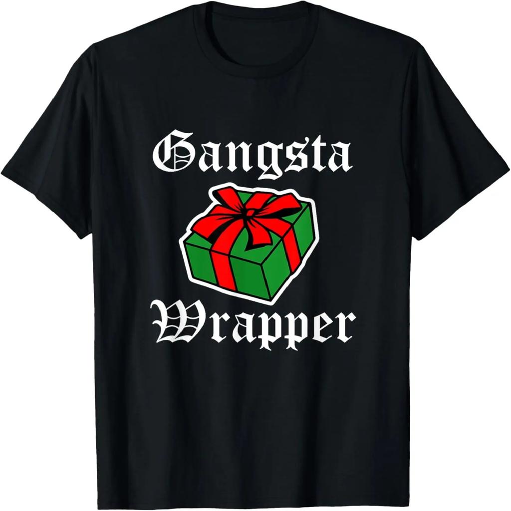 Смешная рождественская футболка Gangsta Wrapper