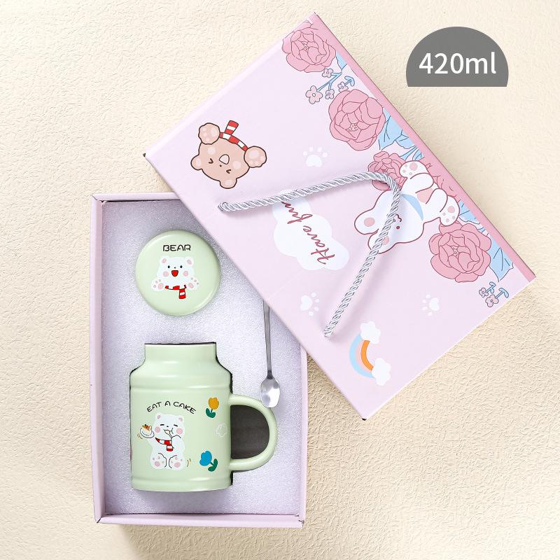 Милая креативная ретро кружка Интернет-знаменитость кролик цветок животное керамическая чашка женская домашняя офисная чашка кролик