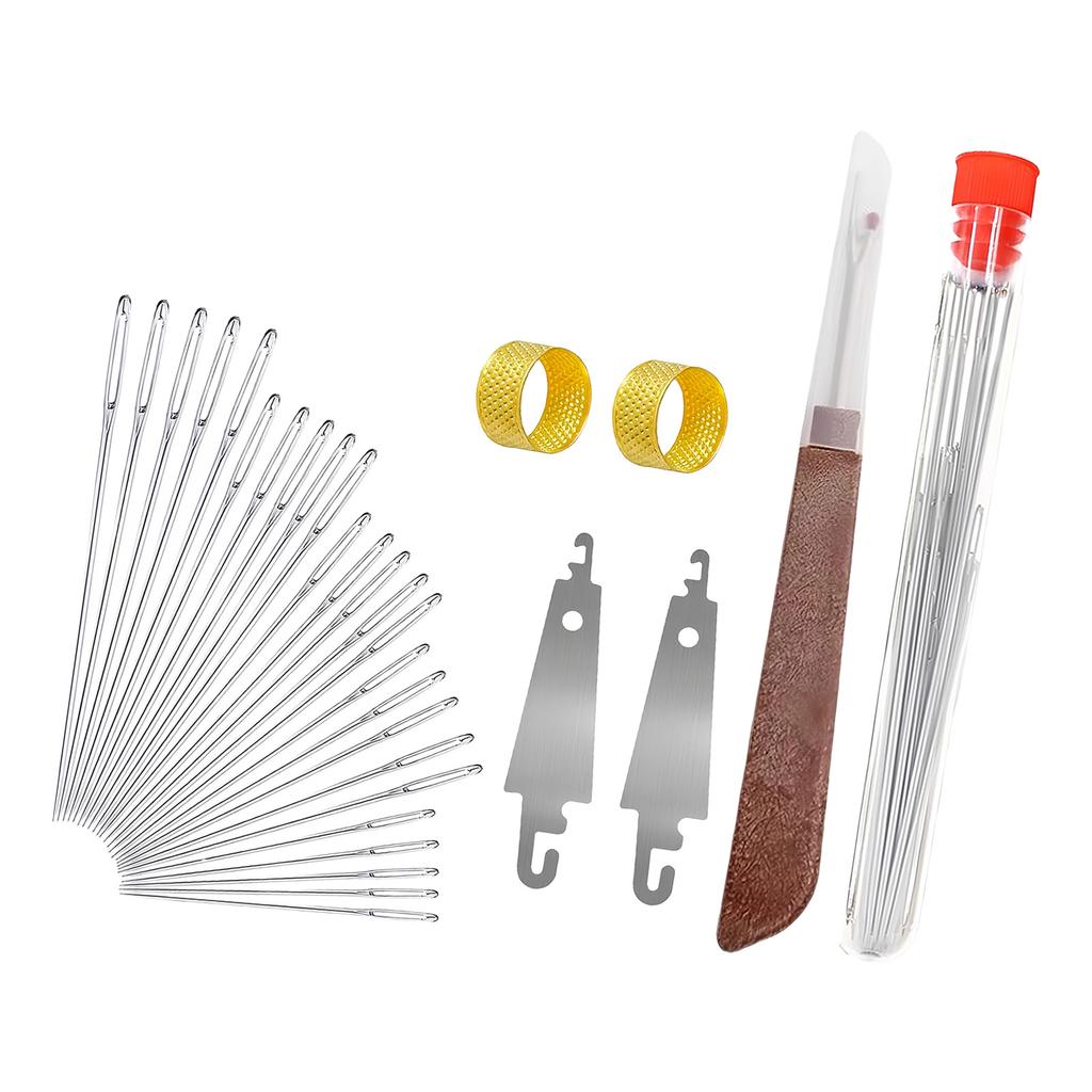 Набор для шитья из нержавеющей стали, 34 предмета, с автоматическим нитевдевателем и распарывателем ниток для вышивки, ремонта кожи, рукоделия