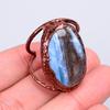 Oval Owyhee Blue Opal Stone Birthday Electroformed Eternity Ring Jewelry Copper V-57