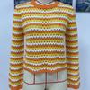 IHUASU Autumn and Winter O-neck Women's Knitwear Striped Pullover Intercolour Sweater