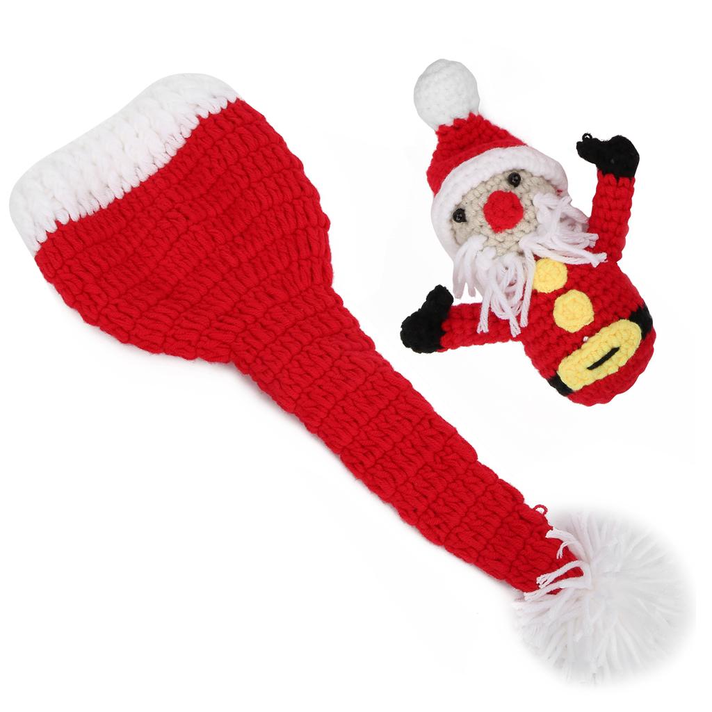 Red Baby Photography Props Hat Doll Handcrafted Newborn Christmas Santa Claus Photo Props