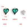 Crystal Peach Heart Pendant Diy Alloy Accessories Heart Pendant Earrings Necklace Bracelet Diy Matching