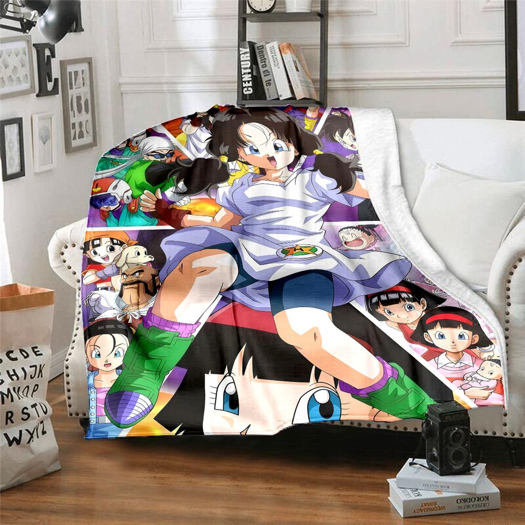1PC Bulma Bulla DRAGON BALL Print Flannel Blanket, High quality All Seasons, Home Decor, Warmth and Comfort, Perfect for Christmas Gifts