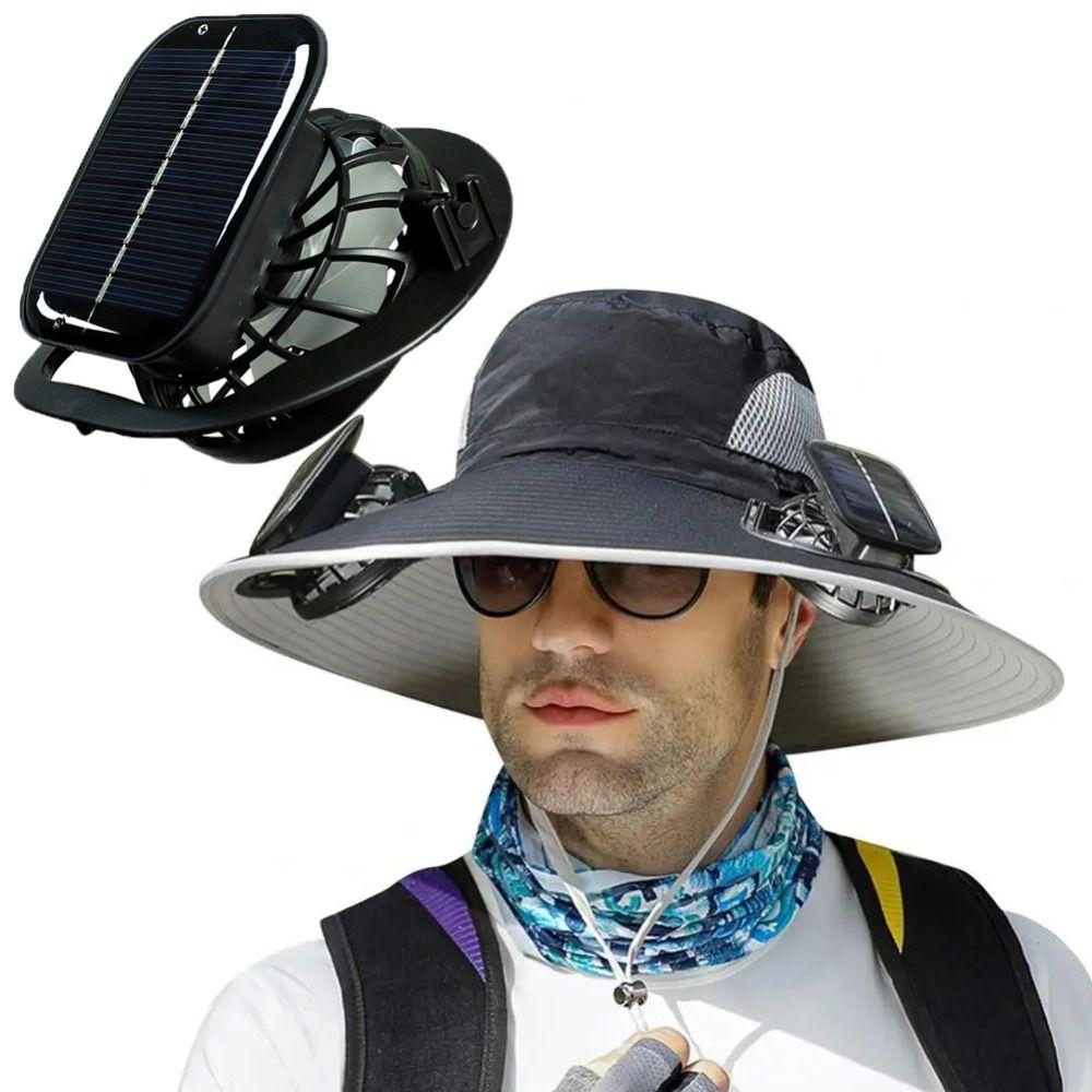 Digging Hole Solar Fan Mini Multi-purpose Fan Portable Outdoor Camping Fan For Sun Hat