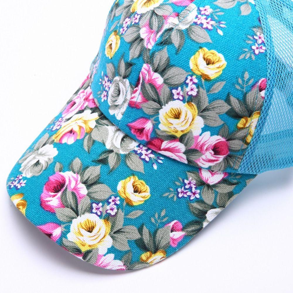 Flower Printed Fishing Cap Mesh Hip Hop Sun Hat New Baseball Cap Summer Autumn Outdoor