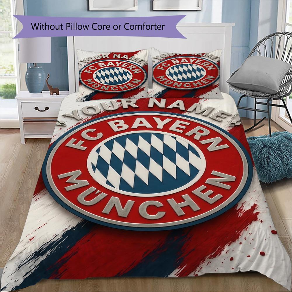 Custom Name Bayern Munich FC Bedding,Quilt Set Quilt Cover Pillowcase Home Birthday Gift(1 * duvet cover + 2 * pillowcase, without core)_xia