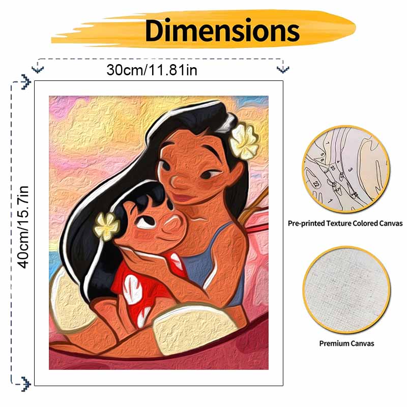 Disney Лило и Стич Масляная живопись Цифровая живопись Набор для творчества Ручная работа DIY Набор для рисования Домашний декор