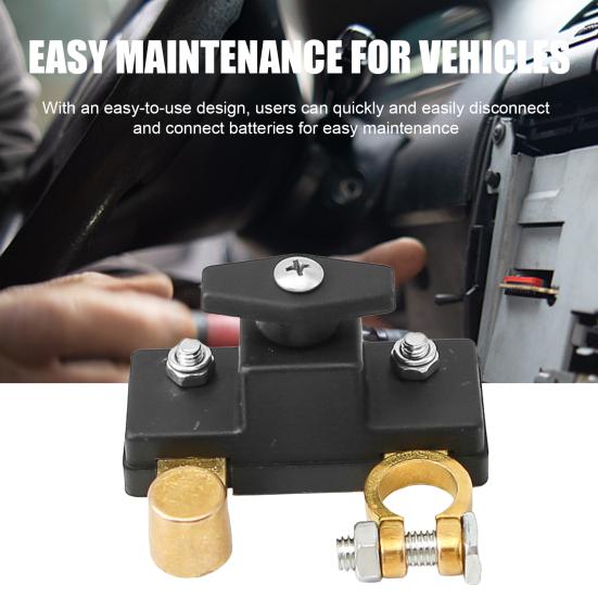 Battery Disconnect Switch for Car Truck Boat Battery Power-off Isolator Cut Off Switch 12V 24V Universal Terminal Anti-Leakage Protection Heavy