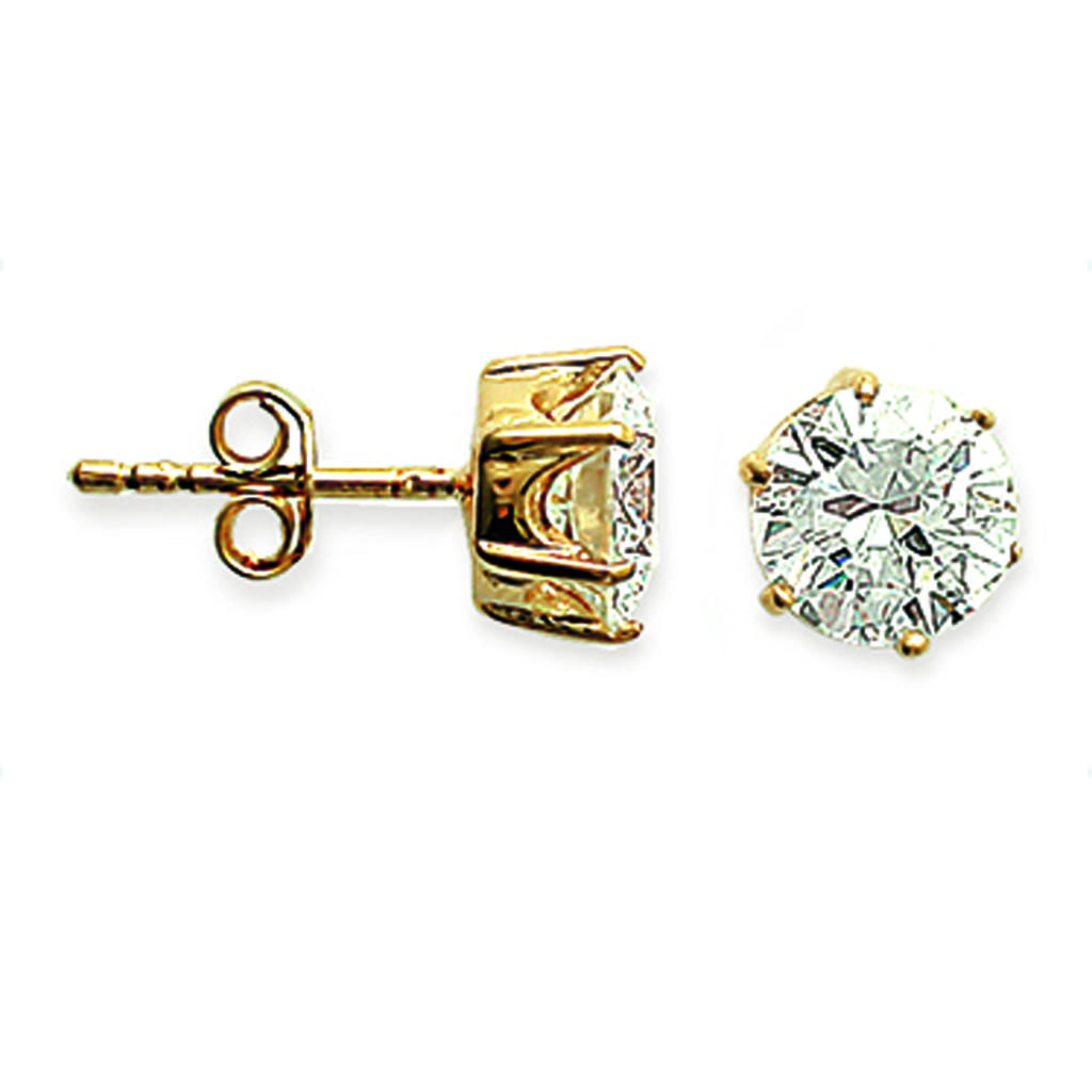 Les Trésors De Lily [R2941] - Gold Plated Earrings 'Essentiel' Golden White - 8 Mm