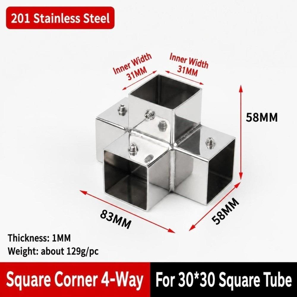 Right Angle Square Tube Connector Two/Three/Four/Five-Way Metal Tube Fitting Industrial Frame