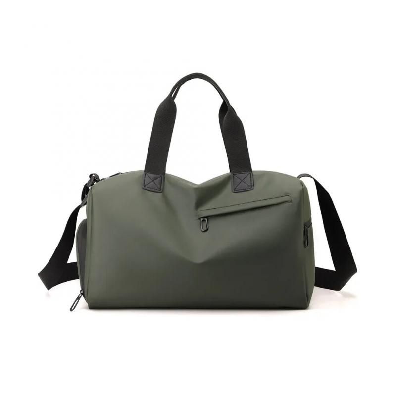 (Green) Zipper Large Capacity Oxford Travel Bags Solid Fitness Bags Thickened Fabric High Capacity Waterproof Luggage Sports Bags
