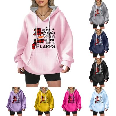 Женская модная повседневная толстовка с длинными рукавами и принтом рождественского ангела