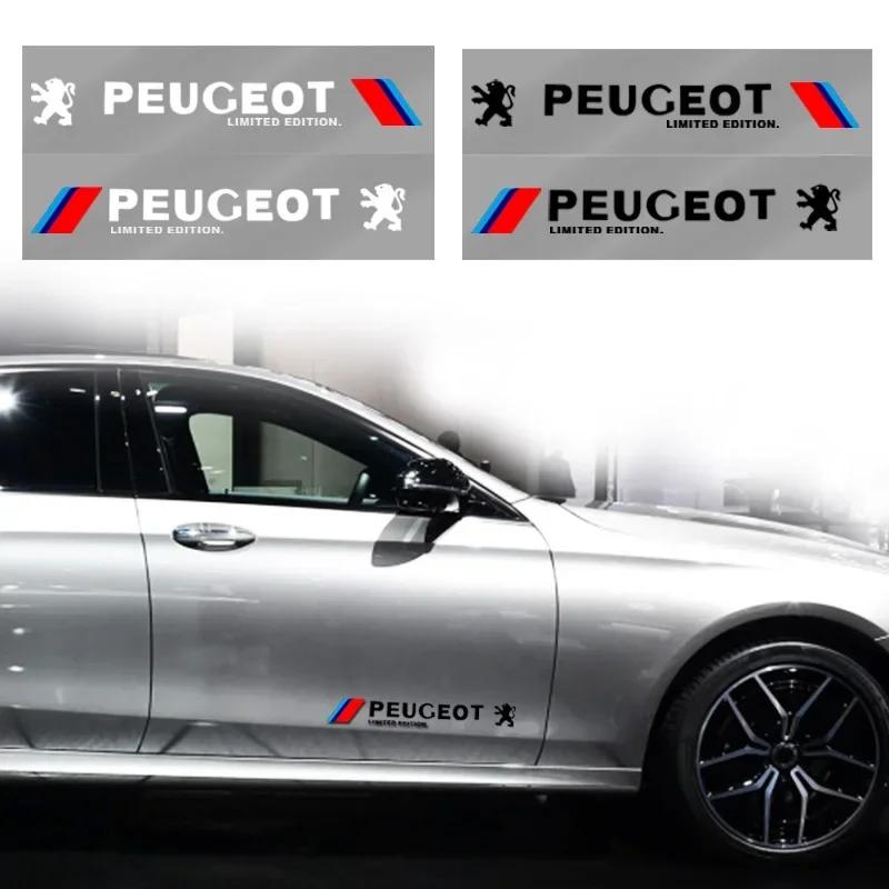 For Peugeot 2pc Car Side Door 3D Sticker Badge Decal Decoration Auto Accessories For Peugeot 206 308 307 208 207 3008 2008 508 4