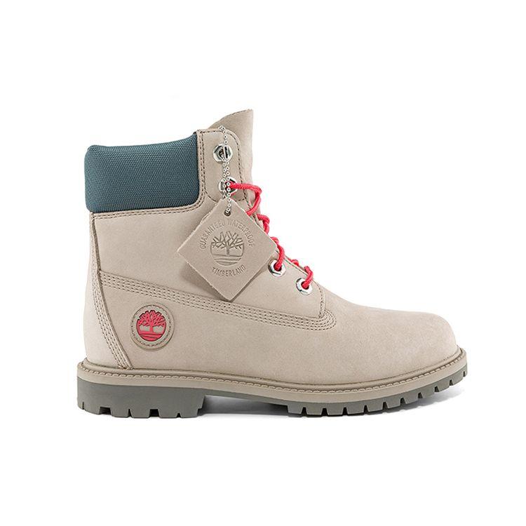 Timberland Кожаные водонепроницаемые нескользящие короткие уличные ботинки женские серо-коричневые A5M8ZW