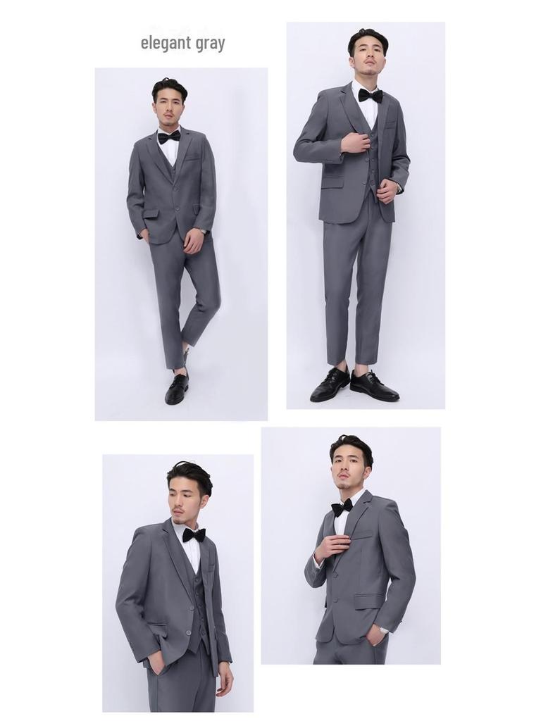 Men's Slim Fit Business Casual Suit Jacket - Solid Color for Work or Interviews