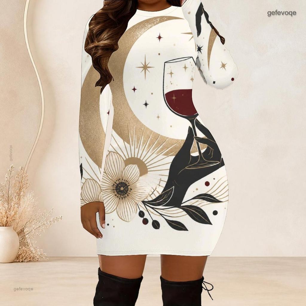 Plus Size Women Long Sleeve Slim Bodycon Midi Dress Soft Premium Casual Party Evening Outfit