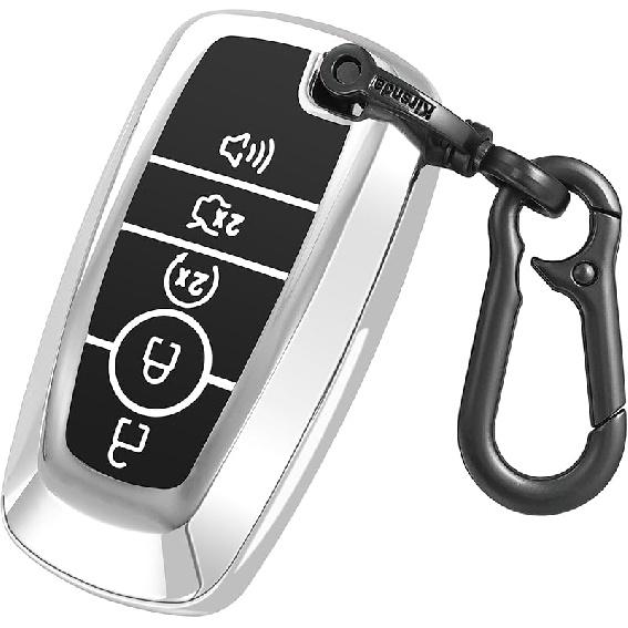 For Ford Key Fob Cover Case,with Keychain Fit Expedition for Mustang Fusion Raptor F250 F350 F450 F550 Edge Explorer Smart Remote Vehicle