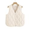 Fattened and Enlarged Size Medium and Old Women's Vest New Outer Wear Rhombus Vest Down Cotton Vest Loose Warm Jacket