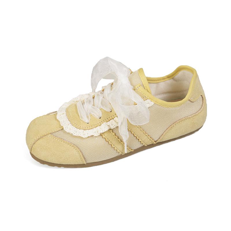 Кроссовки женские в стиле балета с квадратной головкой, немецкие, модные, универсальные, удобные, дышащие, повседневные, спортивные, на плоской подошве, туфли Gump