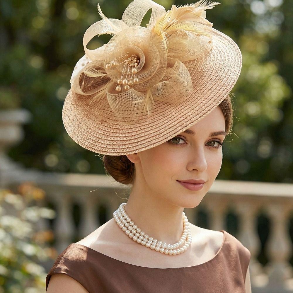 Elegant Vintage Fascinator Hat Sweet Masquerade Hair Band Party Bride Headdress Wedding